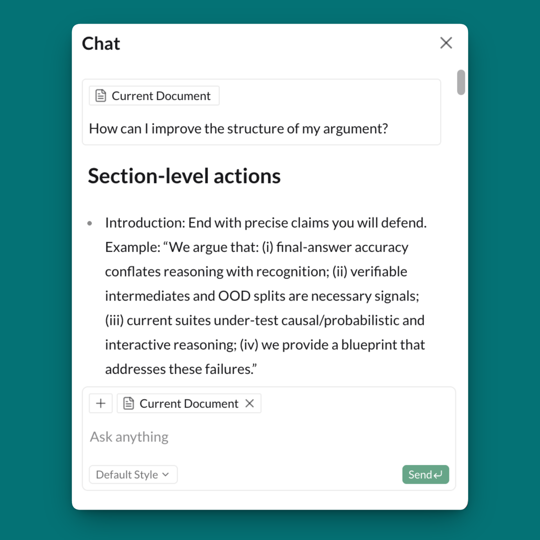 AI Chat for academic writing